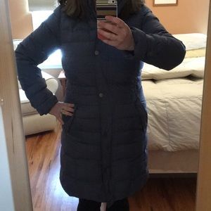 Down parka jacket Lands’ End Sz Small 6-8 Blue